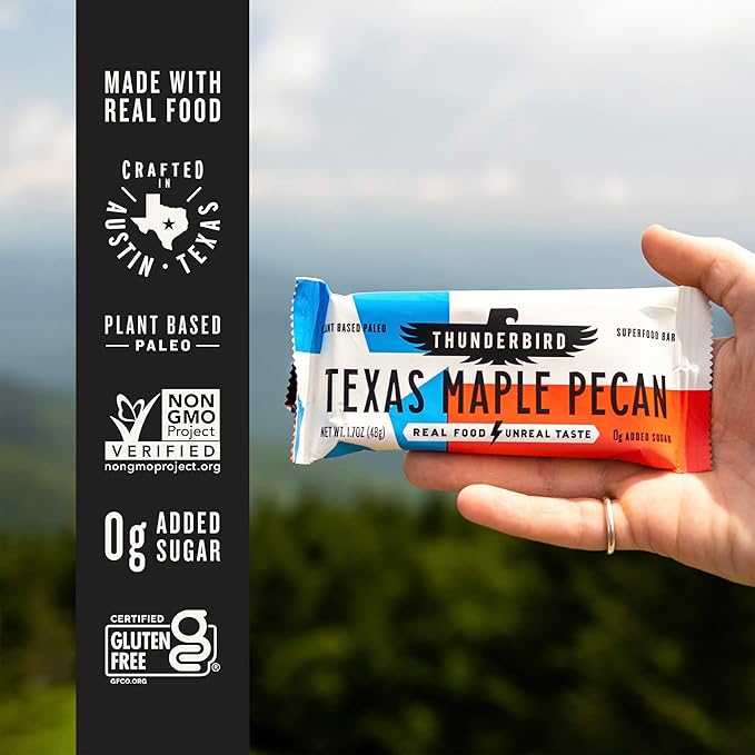 THUNDERBIRD ENERGETICA Texas Maple Pecan Bar 12 Count, 1.7 OZ