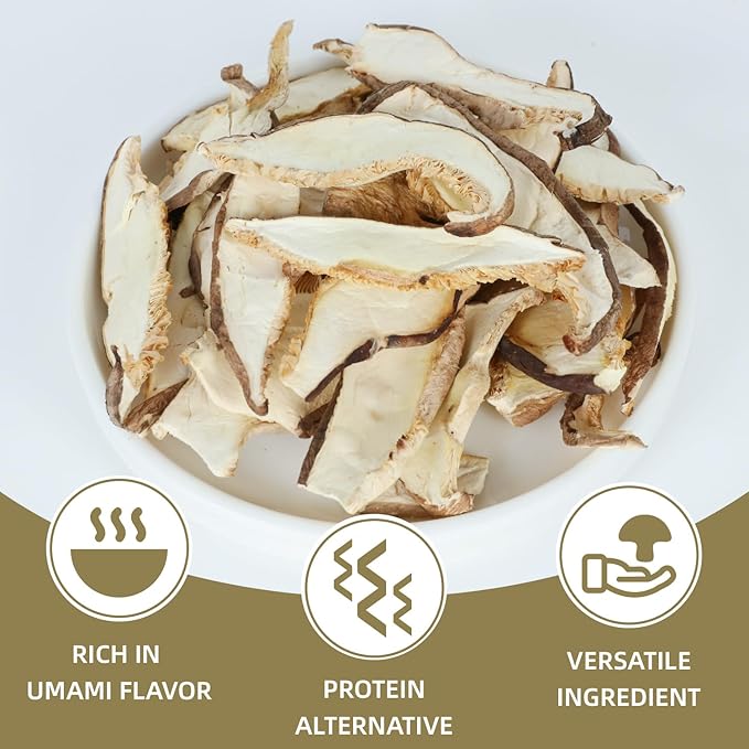 Premium Dried Shiitake Mushrooms, Rich Umami Flavor, Gluten-Free Vegan Snack- Perfect for Soups, Stir-Fry & Health Cooking