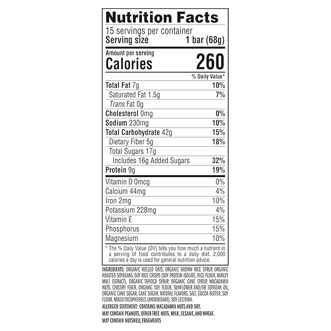 CLIF BAR - Energy Protein Bars - White Chocolate Macadamia Nut - Made with Organic Oats - Energy Bars - Non-GMO - (15 Pack)