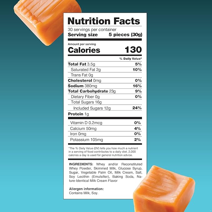 Sea Salt Caramel Cubes Candy 2 Pounds, Individually Wrapped, Bulk Pack (About 150 Count)