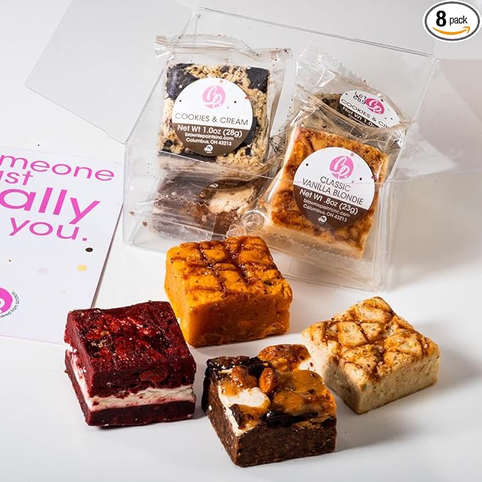 Brownie Points Box of 8 Brownies. Baked from scratch. Chocolate Fudge Brownies-Individually Wrapped