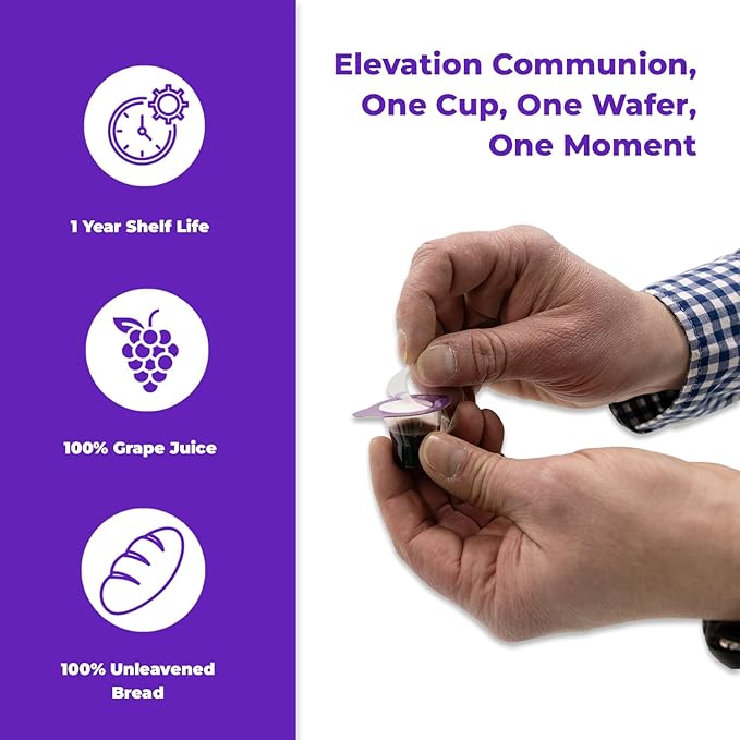 Kingdom Prefilled Communion Cup with Wafers(250ct red juice) Sealed in a Single-Serving Container with Upto 1-Year Shelf Life, Perfect for Holy Eucharist Celebration in Hospitals,Summer Camps, & More