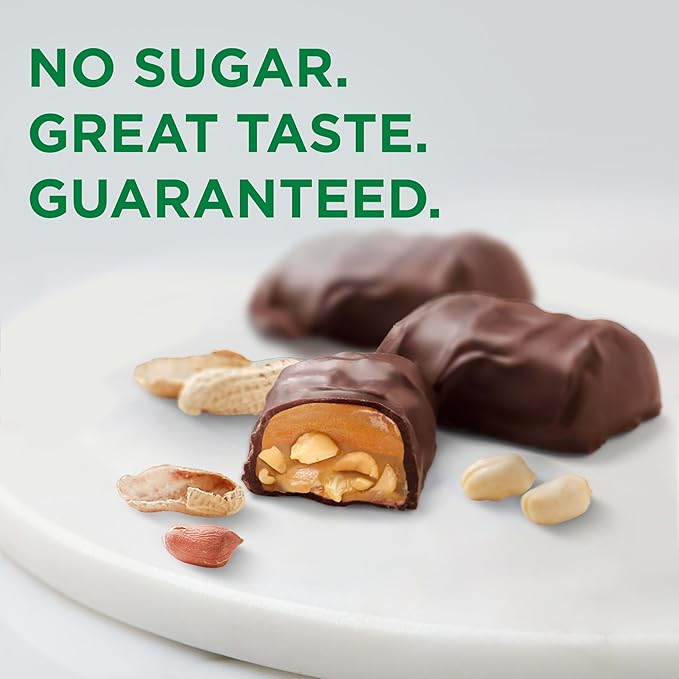 RUSSELL STOVER Sugar Free Peanut, Caramel & Nougat Chocolate Candy, 2.4 oz. bag (Pack of 10)