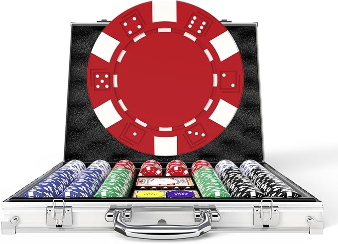 HEITOK Poker Chip Set, 500PCS 11.5g Casino Quality Poker Chips with Aluminum Case, Playing Cards, Dealer Button for Texas Hold'em, Blackjack, Casino Games