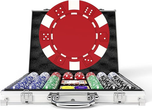 HEITOK Poker Chip Set, 500PCS 11.5g Casino Quality Poker Chips with Aluminum Case, Playing Cards, Dealer Button for Texas Hold'em, Blackjack, Casino Games