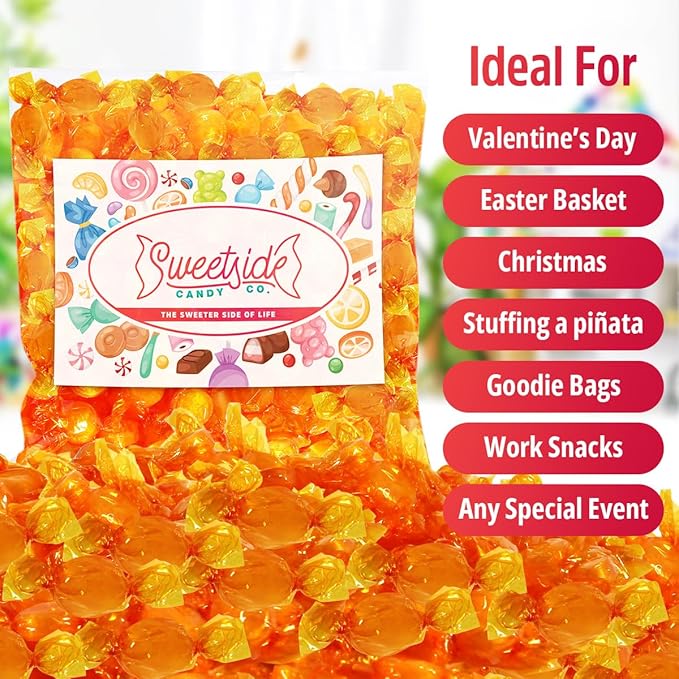 Butterscotch Hard Candy Bulk - Delicious Sweet Individually Wrapped Butter Scotch Bulk Hard Candies Perfect Blend of Creamy and Sweetness for On the Go Snacks and Parties, Gluten Free Treat (2 Pounds)