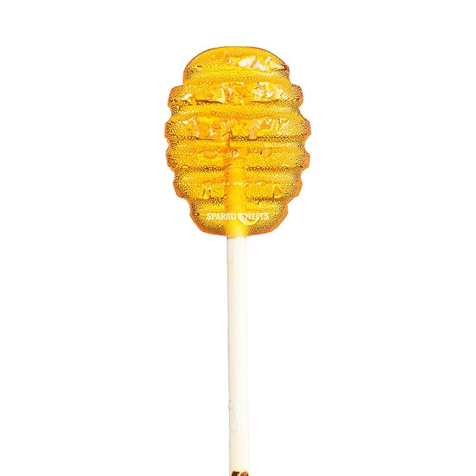 Sparko Sweets Sea Salt Honey Dipper Lollipops, Made in USA, No Artificial Ingredients, No Corn Syrup, 1.5-inch Diameter, 40 Count – Ideal for Tea Stirrers, Sore Throat Remedy, and Gifts