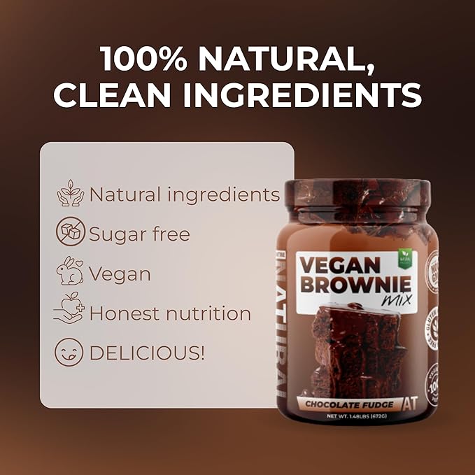 About Time Vegan Protein Brownie Mix 1.5lb - Gluten Free, Dairy Free, Soy Free, 7 Grams of Protein, 5 Grams of Fiber, Healthy Snack