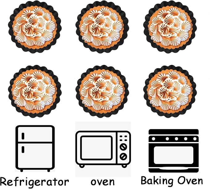 Xstronq Tart Pans 4 Inch with Removable Bottom Fluted Pie Tart Pans, Round Non-Stick Pan Quiche Pan, for Baking Pizza Mousse Cakes, Christmas Dessert
