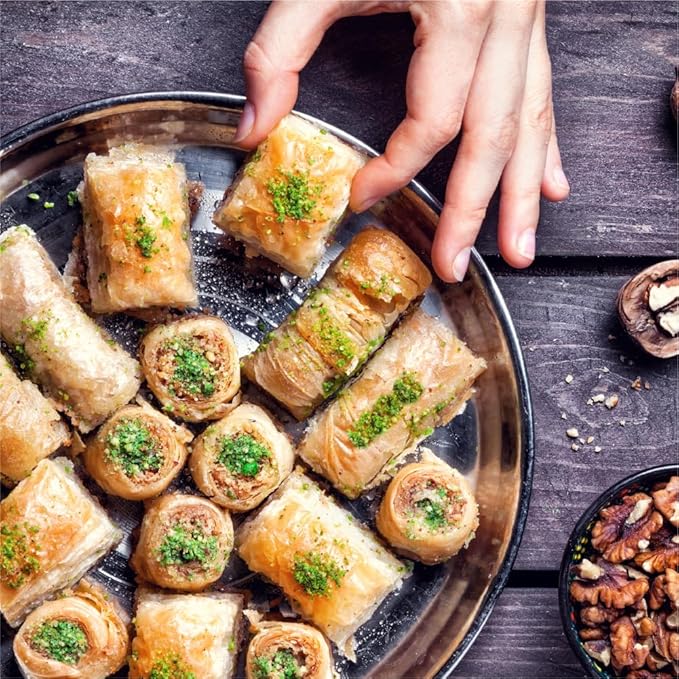 Anabtawi Middle Eastern Sweets - 80-PieceAssorted Baklava, Pistachio and Almond Pastry - Traditional Arabic Baklava Gift Box - No Preservatives, No Additives - Gourmet Baklava Pastry Boxes - 800g