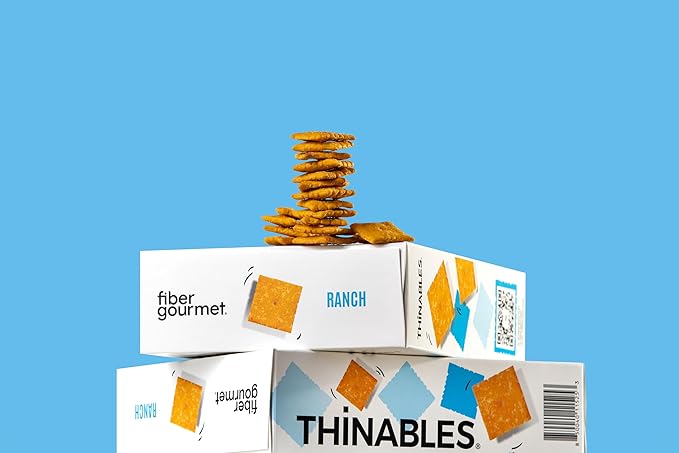Fiber Gourmet Ranch Thinables Baked Cheese Crackers - Healthy Keto Crackers, Low Calorie High Fiber Snack, 6g Net Carbs, 70 Calories, 13g Fiber, 5g Protein - 4.25 Ounce (pack of 1)