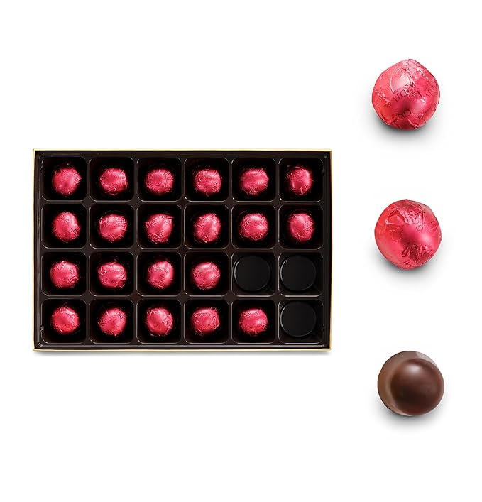 Godiva Dark Chocolate Covered Cherries Cordial Gift Box - Candy Assortment with Elegant Red Ribbon, Perfect for Valentine's Day Gift Baskets, 24 Pc