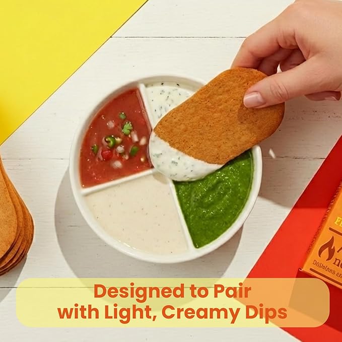 Disc-O Thins Whole Wheat Crackers - Crunchy Roasted Snack, High-Fiber & Low-Fat On-the-go Snack Chips, 96pcs (Spicy Potato) - Vegan-Friendly, Healthy Travel Snack, Non-GMO - Great w/ Spicy Dips, Salsa, or Beer