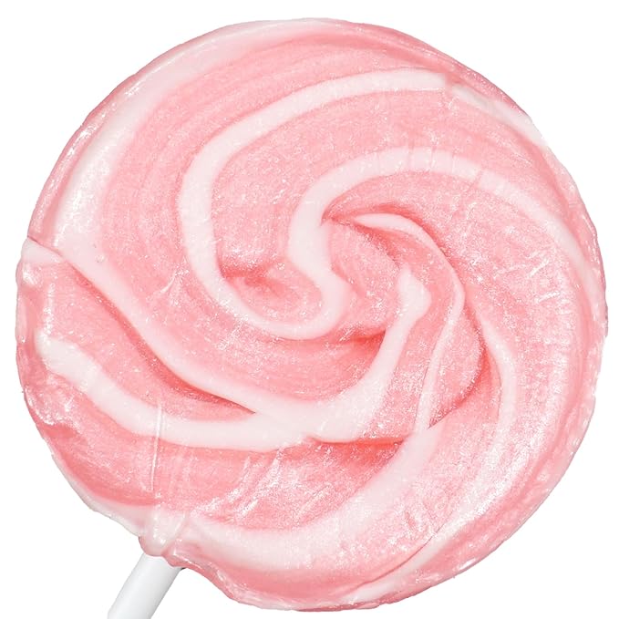 Pink Lollipops, 24 Pack, Pink Swirl Lollipops Individually Wrapped, Pink Lollipop Suckers Bulk, The Hampton Popcorn & Candy Company