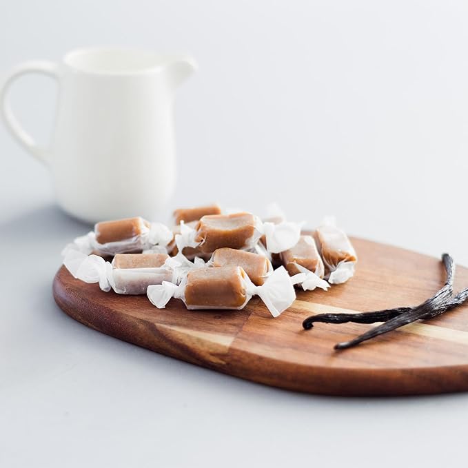 Taras Gourmet Vanilla Caramels | All Natural Candy | Creamy & Individually Wrapped with Real Butter (20 oz)