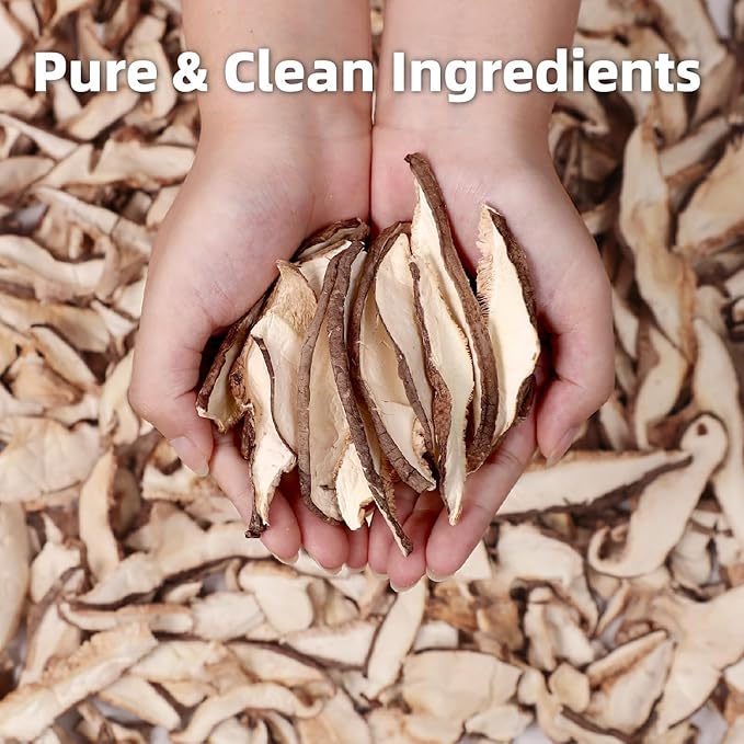 Premium Dried Shiitake Mushrooms, Rich Umami Flavor, Gluten-Free Vegan Snack- Perfect for Soups, Stir-Fry & Health Cooking