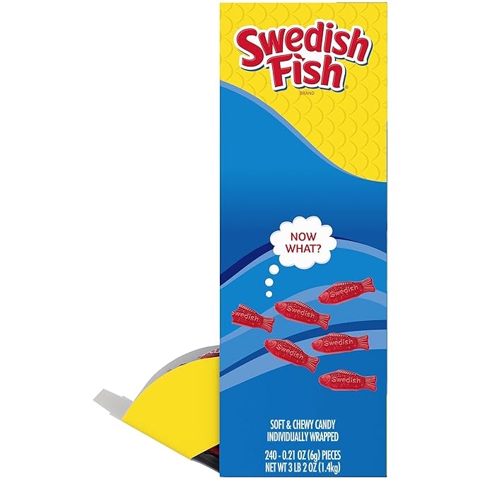 SWEDISH FISH Individually Wrapped Soft & Chewy Candy, Bulk Candy, 240 Count Box