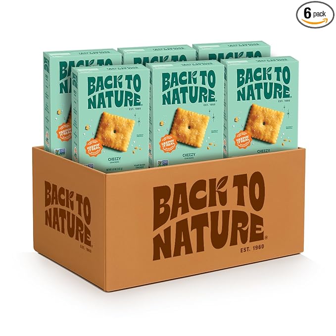 Back To Nature Cheddalicious Cheese Flavored Crackers, Vegan, Non GMO, 5 Ounces (Pack Of 6)