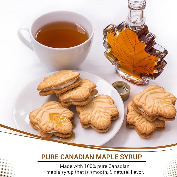 Turkey Hill Sugarbush 100% Pure Canadian Premium Maple Syrup Cream Filled Cookies - All-Natural Maple Leaf Shape Delicious Cookies, (2 Pack, Cream Cookies)