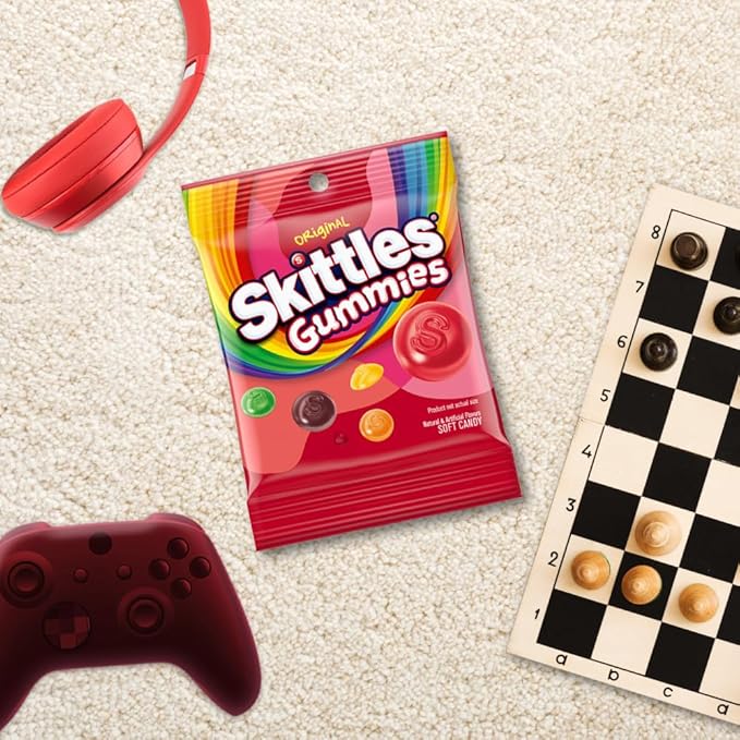 SKITTLES GUMMIES Winter Sports Grab and Go Gummy Candy Watch Party Game Snack, 7 Oz Candy Bag (Pack of 12)