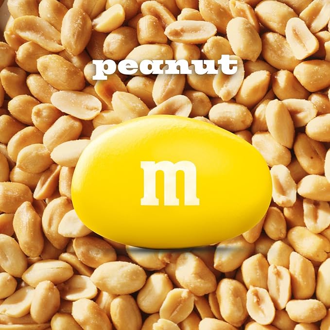 M&M’S Peanut Candy Jars, Assorted Chocolate Candies, Party Size Bulk, Movie Night Treats, Bulk Chocolate Candy, Buffet Chocolates, Resealable and Recyclable, 23 Oz Each, Pack of 2