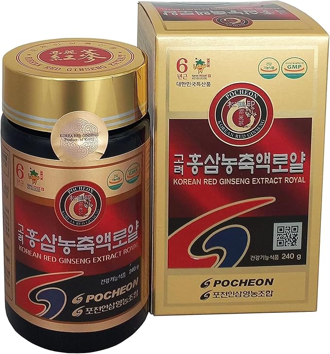 Pocheon 240g(8.5oz), 100% Pure Korean 6Years Root Panax Red Ginseng Extract Royal, 70% Solid State, Saponin, Natural Immune Support
