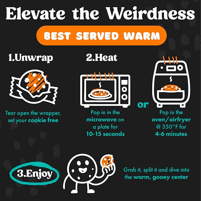 Fat & Weird Lil’ Weirdo Pack – 9 Count Assorted Stuffed Cookies, 2.5 oz Each, Individually Sealed Gourmet Soft Chewy Cookies for Snack Packs, Gifts, Care Packages, Cookie Lovers