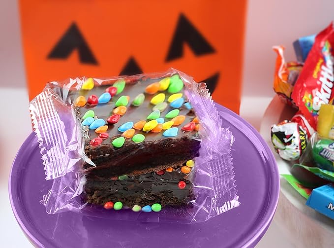 Happy Halloween 8 Pack Brownies Gift Basket Chocolate Brownies Food Gifts For Men Women | 8 Pack | Ghost Pumpkin bats | Nut Free Dairy Free | Cookies Baked Goods