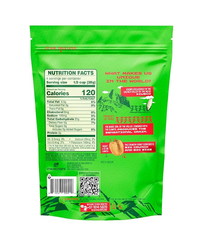 Inka Corn, Chili Picante, 4 Ounce (Pack of 6)