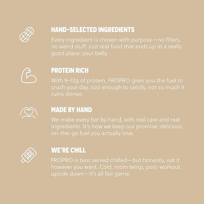 FROPRO Snack Bar - Peanut Butter Snack Bars - Gluten Free, Dairy Free, Soy Free, Non GMO, Plant Based Protein Snacks Bar - Crave-worthy & Great On-the-Go | Variety, 12 Flavors, 12 Pack