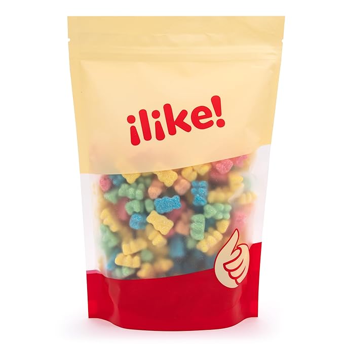 Neon Sour Gummi Bears Candy Bulk | 2 Pound Bag | Assorted Fruit Flavored Sour Gummies | Colorful Chewy Candy for Parties, Buffets, and Dessert Decorating
