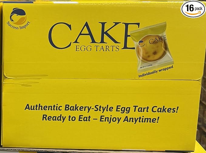 Cake Egg Tarts, Individually Wrapped, 18 Count, 2.11 oz Each, 2 lb Box