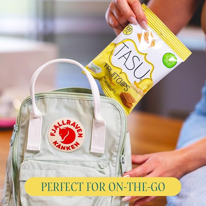 TASU Banana Dried Fruit Chips - 100% Natural, Crispy, Crunchy, and Allergen-Free Healthy Snacks for Kids & Adults, Vegan, Gluten-Free, No Added Sugar, No Oils Added, Perfect for Lunch Bags and On-the-Go Snacks| 12 Pack (1 Oz Each)