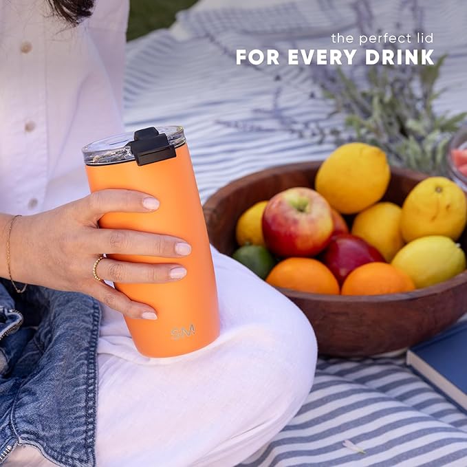 Simple Modern Travel Coffee Mug Tumbler with Flip Lid | Reusable Insulated Stainless Steel Cold Brew Iced Coffee Cup Thermos | Gifts for Women Men Him Her | Voyager Collection | 12oz | Moonlight