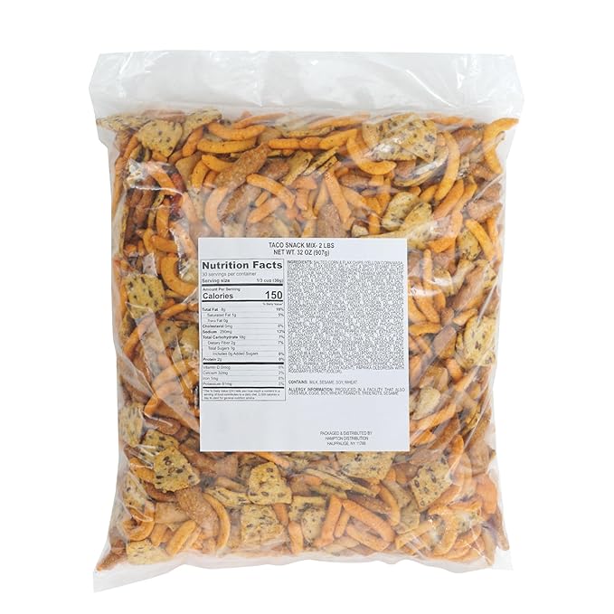 Taco Snack Mix, 2 Pound Bulk Bag, Hampton Distribution