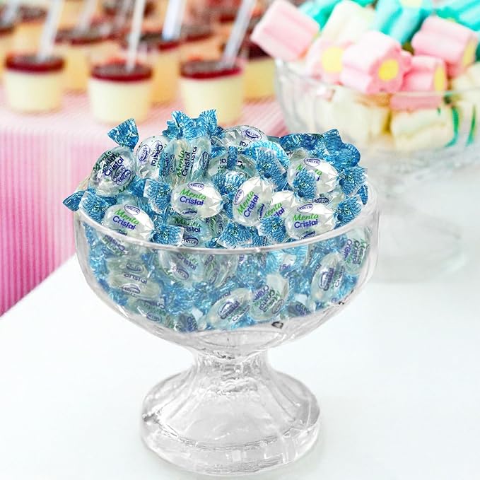 Crystal Mint Candy 2 Pound Bulk Pack Holiday Candies - Approx. 200 Individually Wrapped Hard Clear Mint Candies for Office, Parties, and Candy Bowls - Taboom
