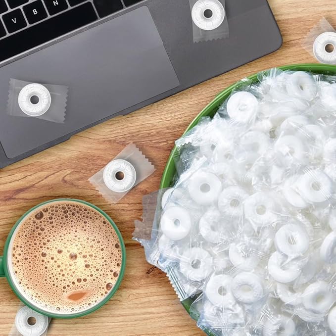 Individually Wrapped Mint Candy Rings, Wint-O-Green Flavor, 3 lb Bulk Value Pack, Hard Mints for Office, Events, Parties, and Everyday Fresh Breath