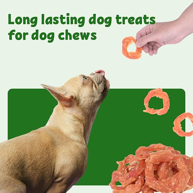 Pawant Chicken Rings Dog Treat Snacks Puppy Treats Natural Chicken Rawhide-Free Soft Healthy Dog Treats for Small Medium and Large Breed 227g