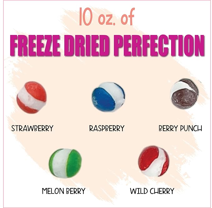 Fruit Crunch Wildberry Freeze-Dried Candy, 10 oz, Assorted Wild Berry Flavors, Large Pouch, Ideal Gift Snack Treat