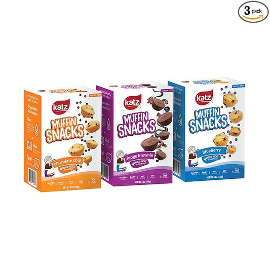 Katz Gluten Free Muffin Snack Variety Pack | Dairy Free, Nut Free, Soy Free, Gluten Free | Kosher (3 Packs of 4 Muffins, 11 Ounce Each)