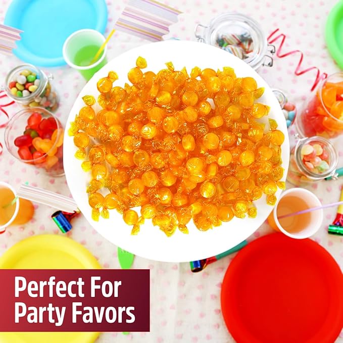 Butterscotch Hard Candy Bulk - Delicious Sweet Individually Wrapped Butter Scotch Bulk Hard Candies Perfect Blend of Creamy and Sweetness for On the Go Snacks and Parties, Gluten Free Treat (2 Pounds)