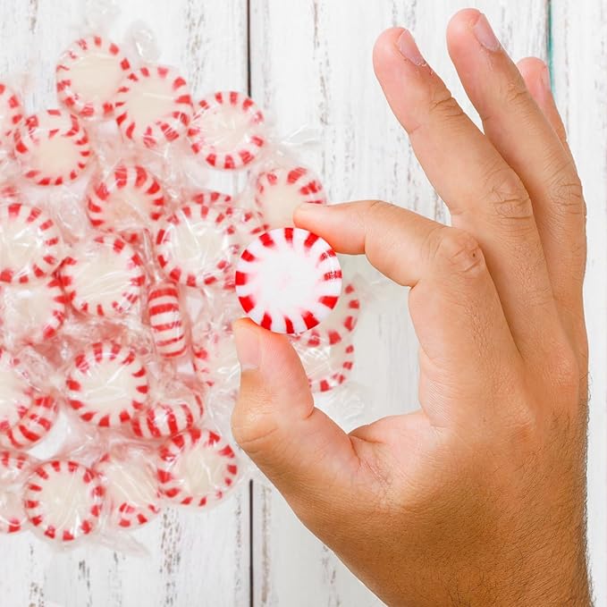 Bulk Starlight Peppermints Hard Candy - 2 Pound Approx. 144 Individually Wrapped Peppermint Hard Candy Discs For Holiday Parties, Candy Bowls & Treats