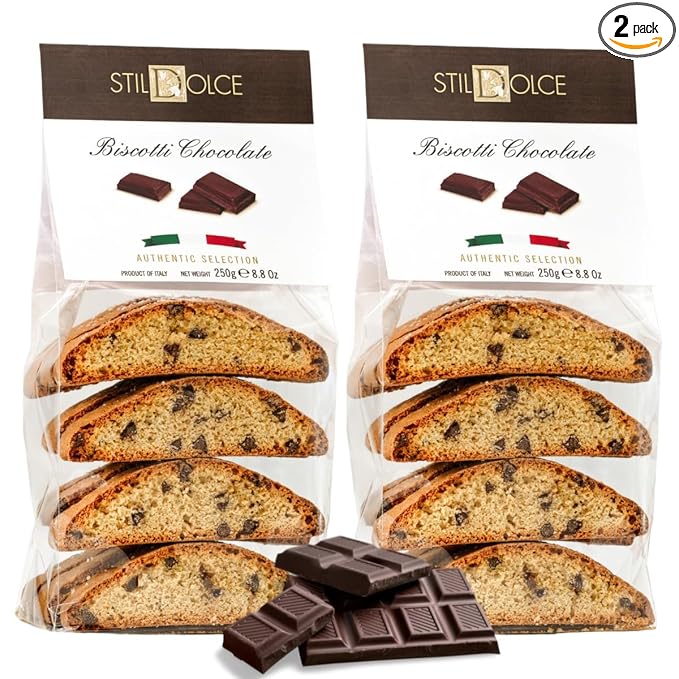 Italian Semi-Soft Chocolate Biscotti | Made in Tuscany, Italy | Stildolce Traditional Authentic Biscuits, Pack of 2