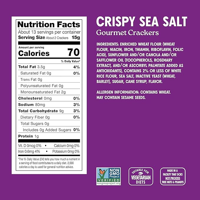 Milton's Gourmet Crackers Variety Bundle (Original Multi-Grain, Everything, Crispy Sea Salt, Salt & Pepper) - Non-GMO Project Verified, Natural Ingredients, Kosher, Great for Charcuterie Boards - Pack of 4
