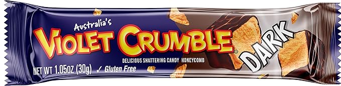 Violet Crumble Dark Chocolate Bars - Imported From Australia - 6 Bars