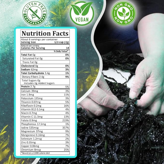 Ocean’s Balance Whole Leaf Nori Dried Seaweed – Whole Leaf Organic Seaweed, Perfect for Keto Diet, Paleo Diet, Vegetarian, or Vegan Diet – Gluten-Free – 1.5 oz Bag