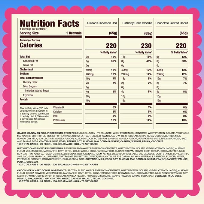 Prime Bites High Protein Brownie (12 Per Box, Variety Pack) - 19g of Protein, 5g of Collagen, Gluten Free, Low Sugar Treat, Delicious Protein Snack
