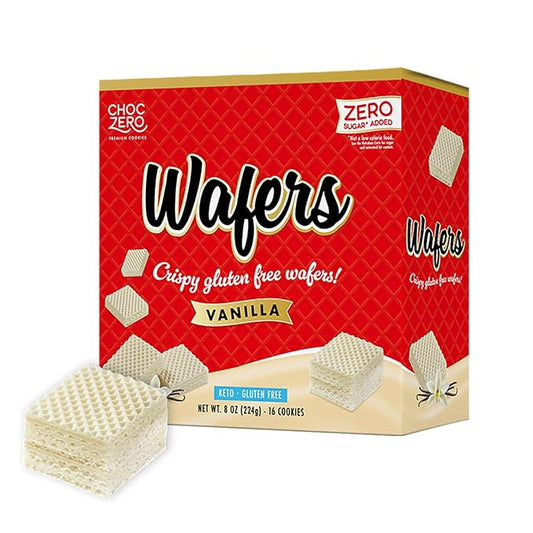 ChocZero Vanilla Wafer Cookies – No Added Sugar, Keto Friendly, Low Carb Cookies with No Sugar Alcohols, Gluten Free & Individually Wrapped – 8 oz Box