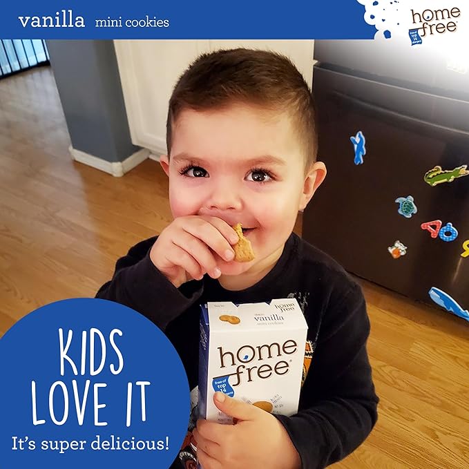 Homefree Mini Vanilla Cookies, Gluten Free, Nut Free, Vegan, School Safe and Allergy Friendly Snack, 5 oz. Box (Pack of 1)