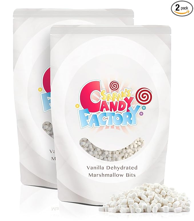 Sarahs Candy Factory Vanilla Mini Dehydrated Marshmallow Bits in Resealable Bag, 2lb